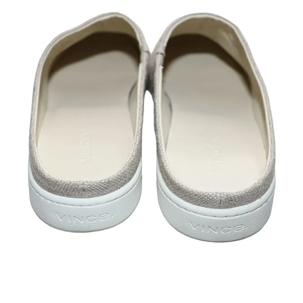 Vince Mules Canvas Vianne Natural Beige Comfort Shoes‎ Womens Size 9.5 NEW - Picture 7 of 12